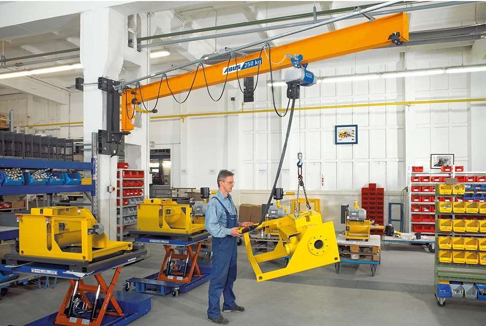 Équipement de levage mural avec bras sur paliers articulés