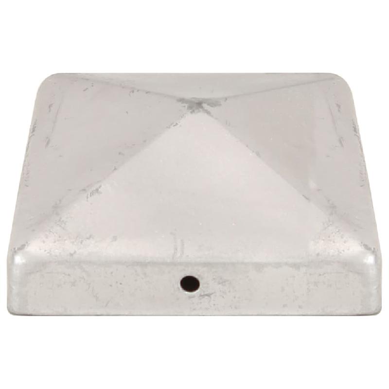 Vidaxl bouchons de poteau de clôture 6 pcs métal galvanisé 91x91 mm 145491_2