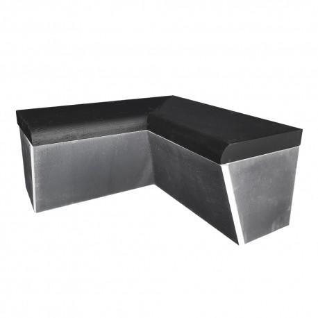 Banc arrondi avec angle 2x1000 mm x 470 mm - prêt à carreler en XPS - à assembler pour hammam et salle de bain_2