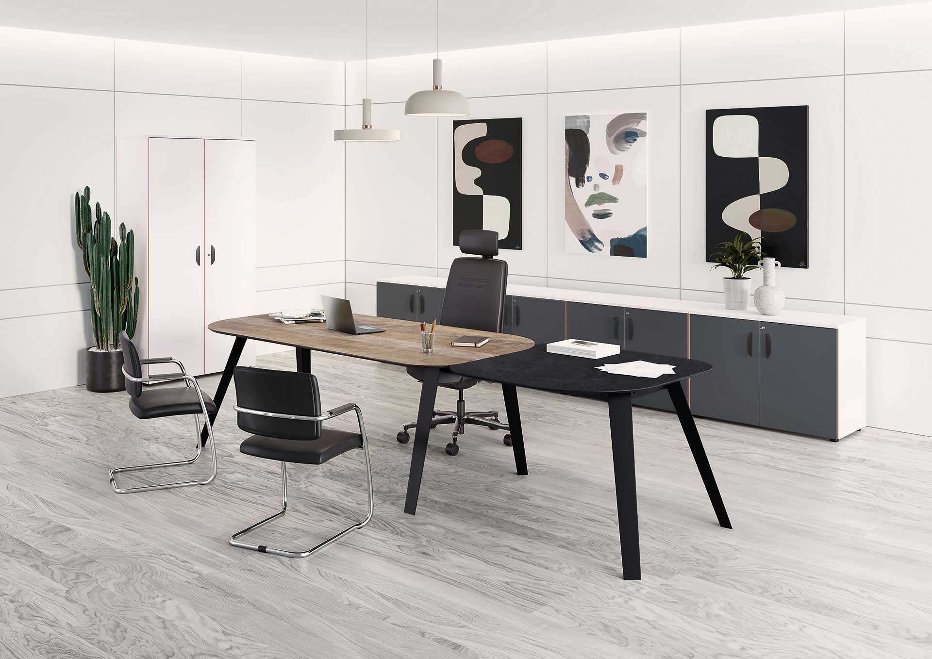 Fauteuil ergonomique de direction Munik - Confort optimal avec réglages personnalisés et revêtement en cuir noir_2