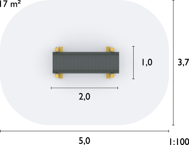 Parcours sportif pour enfants - réf 8066291 - HAGS - dimensions 2000x950x850 mm - zone de sécurité 17 m²_2
