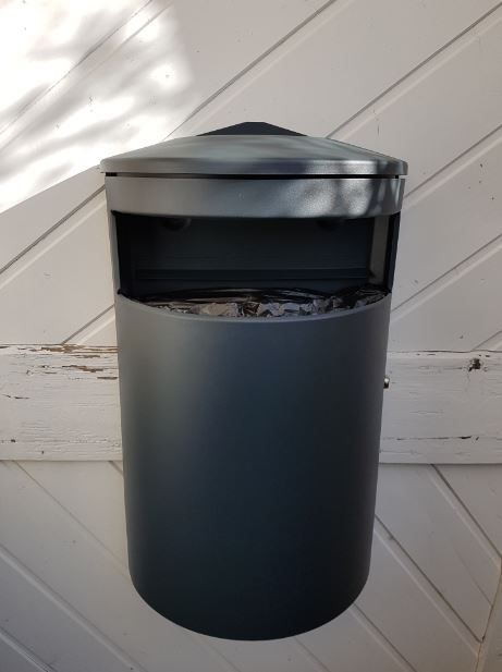 Cendrier poubelle murale ou poteau - 40L - haute résistance anticorrosion et anti-UV_2