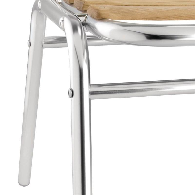 Chaises bistro bois et aluminium empilables - Lot de 4 - Intérieur / Extérieur - GK997 | Bolero_2