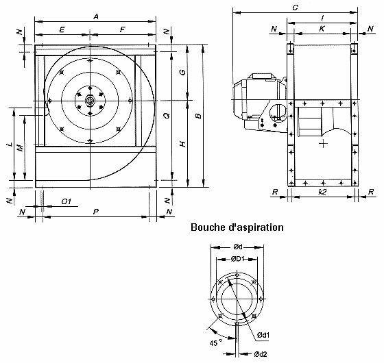 Ventilateur centrifuge ATEX CMR-1445-2T/ATEX - Recer - 2915 tr/min - 7.5 kW - Débit 16500 m³/h_2