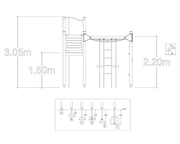 Structure multi-jeux 5 à 12 ans - Uniplay Ficcorenta 8061750 - Poteaux et panneaux bois - Fondation à enterrer - Hags_2