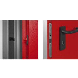 Porte coupe-feu en acier galvanisé EI2 60 - Poussant gauche ou droit - Dimensions 120x205/215 cm - Norme EN 12209_2