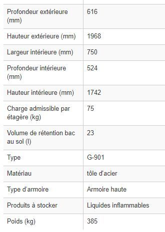 148564w - Armoire de sécurité coupe-feu G 901, 90 minutes - 3 étagères réglables et portes battantes verrouillables_2