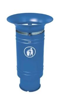 Corbeille publique Cévennes 60 L - pied cylindrique - seau en tôle électrozinguée avec serrure à clé triangle_2