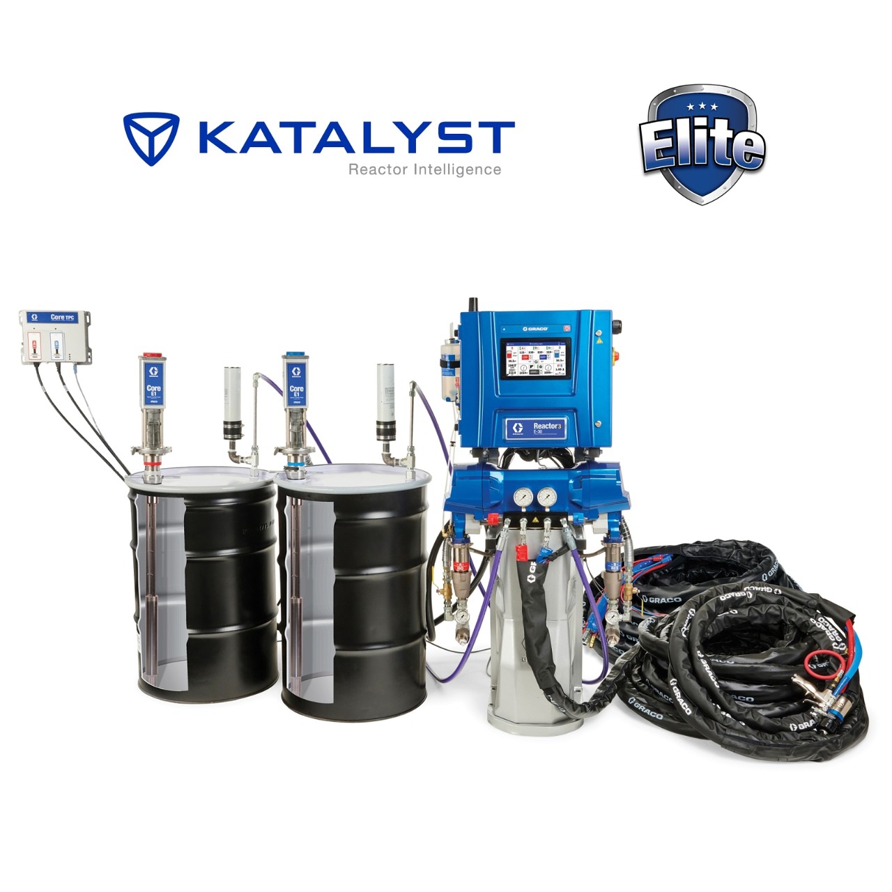 Machine de projection de mousse polyuréthane - Graco Reactor 3 E-30 - Rendement élevé et capacités avancées_2