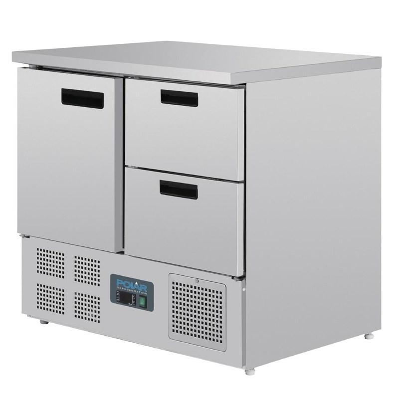 Table réfrigérée positive 1 porte 2 tiroirs Série G 240L U637 Polar_2