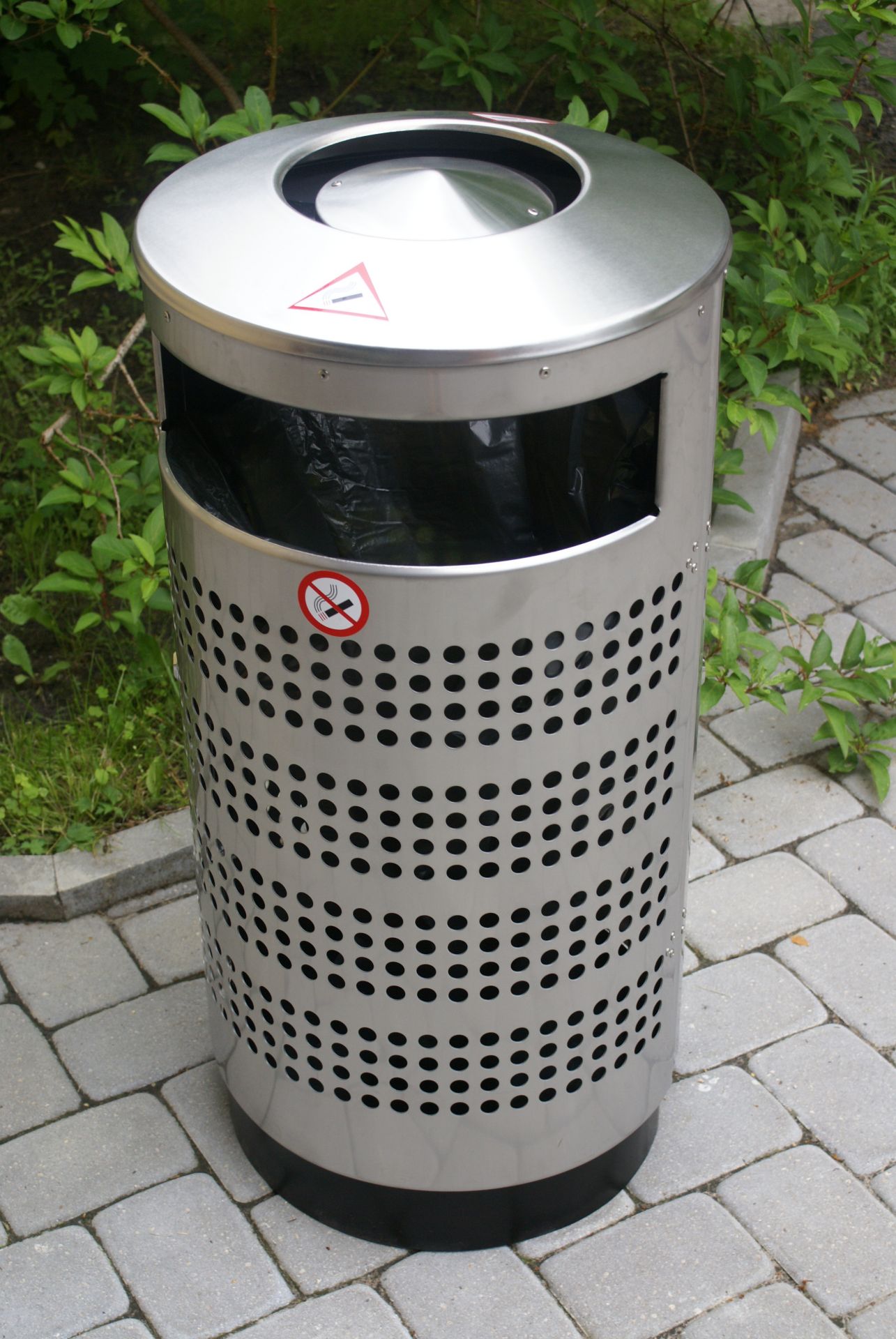 Cendrier corbeille inox - AUSTRALIA INOX - Ø 42cm x H87cm - 75-80L - Fixation au sol ou à poser_0