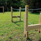 Circuit d'équilibre enfant en bois lamellé-collé et corde en polyester - 3,36 x 0,9 x 1,26 m_2