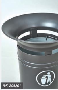 Corbeille publique 60 litres - pied cylindrique indépendant - modèle Cévennes pour visibilité accrue_2