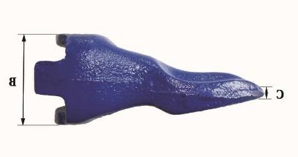 Dents de godet Fastkey FK2 SA - Références FK2 SA - Poids 1.6kg - Dimensions A 180mm, B 74mm, C 6mm, D 31mm, E 49mm_2