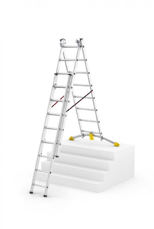 Échelle transformable Hobbylot - 3 plans - 3x8 échelons - hauteur maximale 5,20m_2