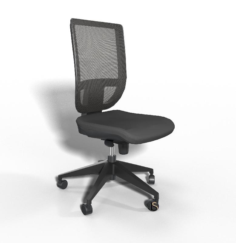 Siège de bureau Tertio avec dossier résille - Sokoa - Noir, Noir, Non_2
