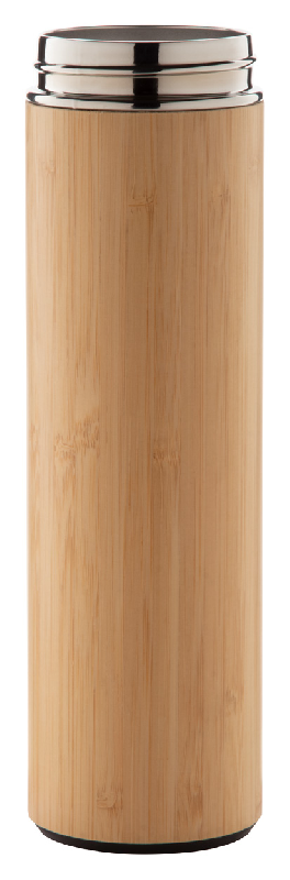 Thermos avec thermomètre tactile LED - double paroi en inox et bambou - 500 ml avec infuseur à thé_2