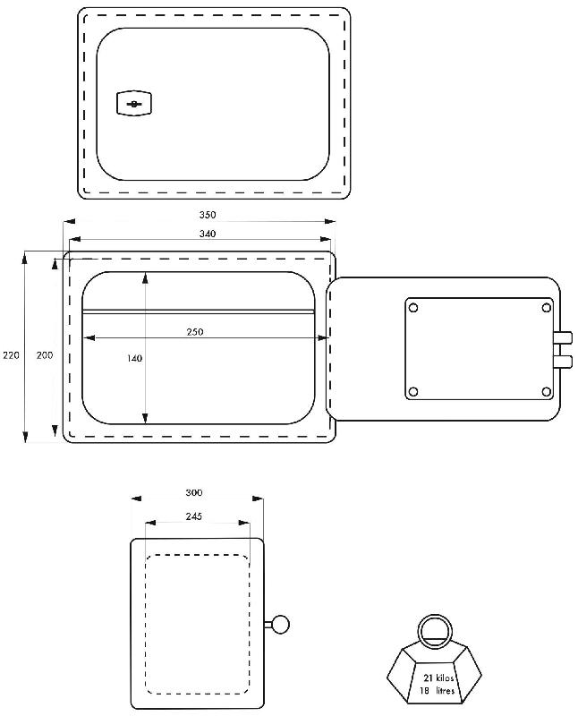 Coffre-fort Bran 1 - 2 pênes, serrure double panneton, haute sécurité et finition grise_2