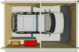 Garage simple bois / 17.5 m² / toit double pente / porte battante / 3.5 x 5 x 2.79 m_2