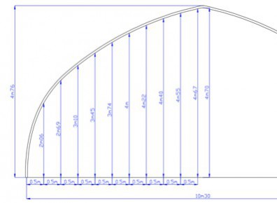 Tunnel de stockage ulm / ouvert / structure en acier / couverture en pvc / ancrage au sol avec platine / 10.30 x 7 x 4.76 m_2
