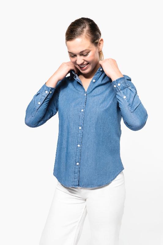 Chemise denim femme - Réf: K509 - Kariban - 100% coton, coupe cintrée mode_2