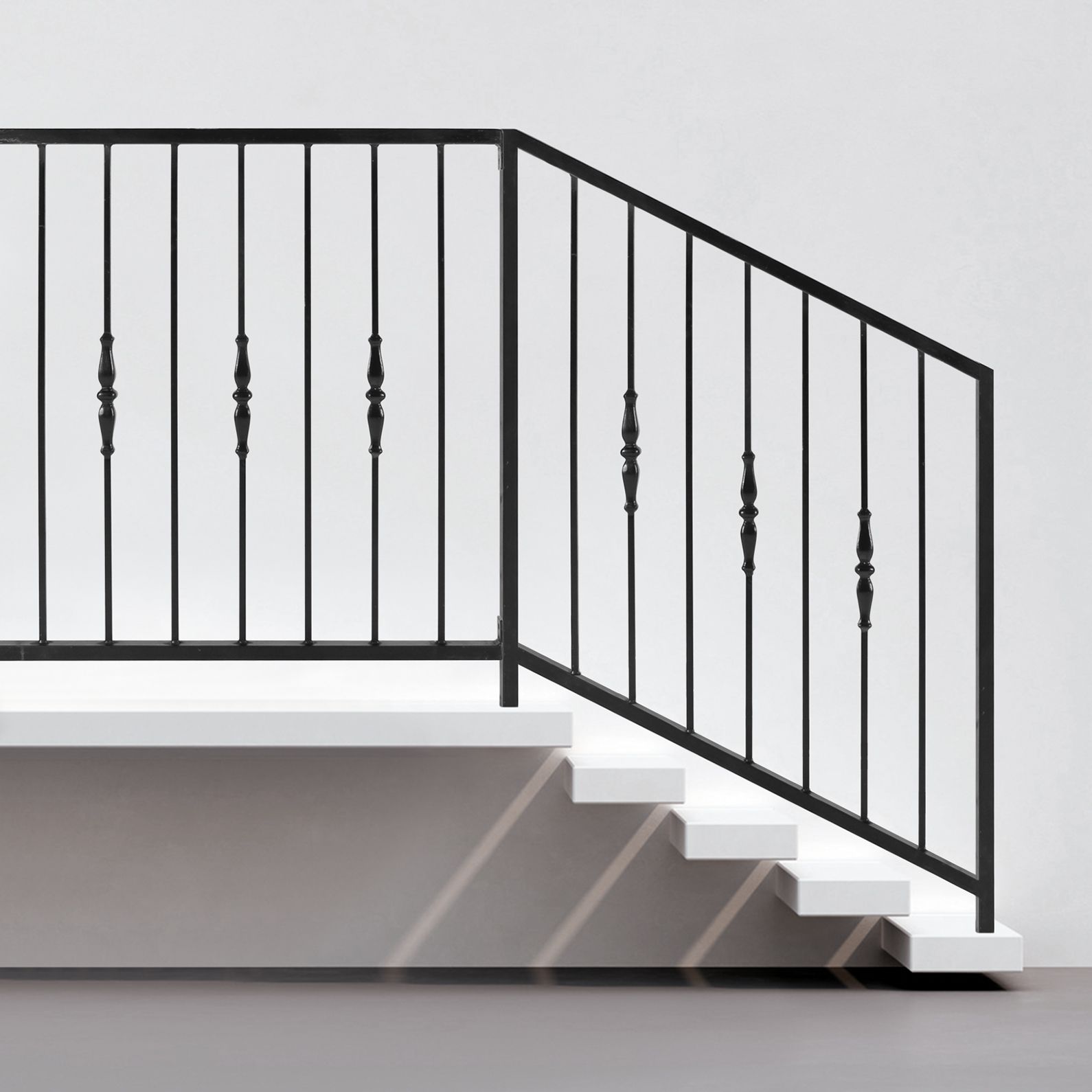 Garde-corps Balcon et Rampe Bague - Main courante haute et lisse basse - Barreaudage carré_2