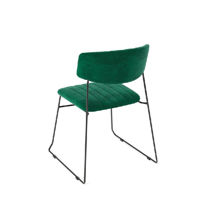 Mundo - Chaise empilable en velours vert_2