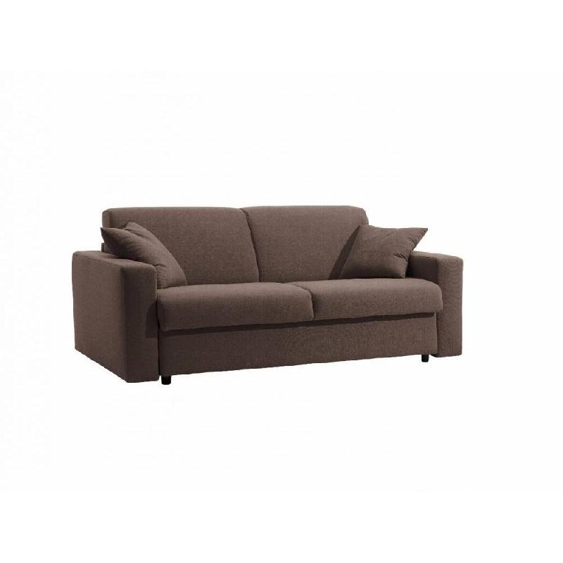 Canapé lit 2-3 places DREAMER - Convertible express 120cm Tweed taupe avec matelas 16 cm_2