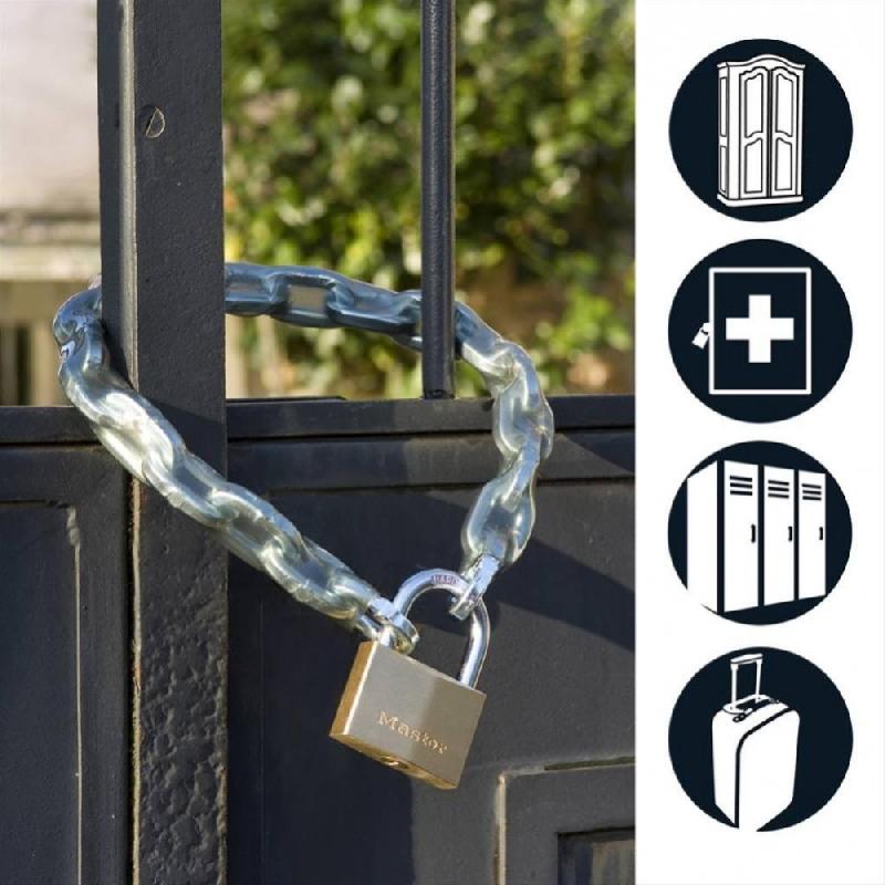 MASTER LOCK 2960EURD - Cadenas à clé en laiton massif doré, extra fin, 60 mm, anse acier cémenté 9 mm_2