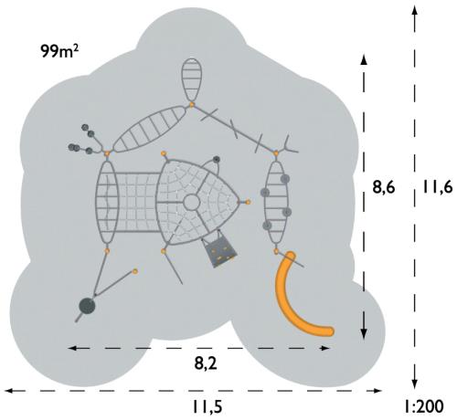 Structure multi-jeux Agito Crystal gris - 5 à 12 ans - 8002216 - Hags - Fondation à enterrer_2