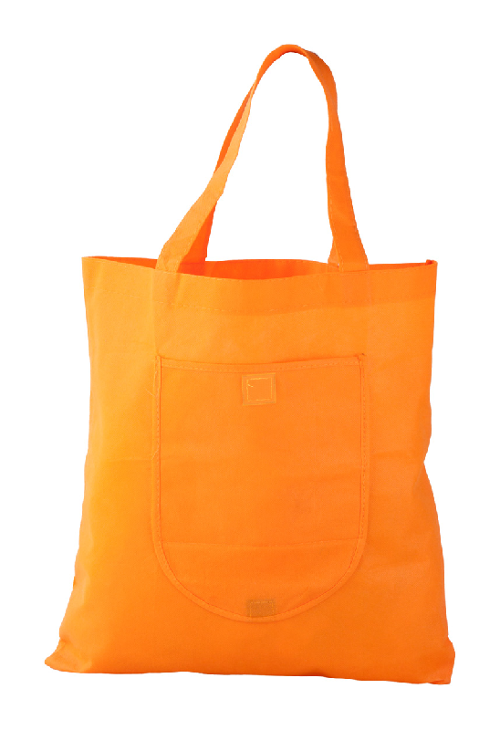 Sac shopping pliable - Non-woven, 70 g/m² - Couleur orange - Taille pliée 185×87 mm_2
