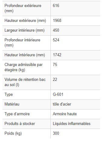 158084w - Armoire de sécurité coupe-feu G 601 - 3 étagères réglables, charnières à gauche, résistance 90 minutes EN 14470-1_2