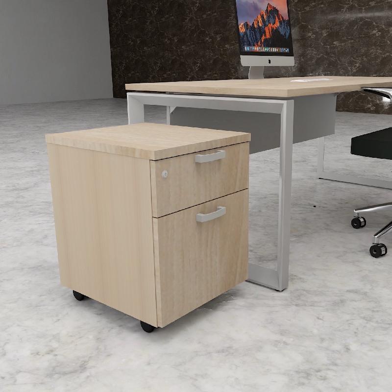 Caisson mobile monocolore avec tiroir pour dossiers suspendus  - MOBEL LINEA - Acacia clair_2