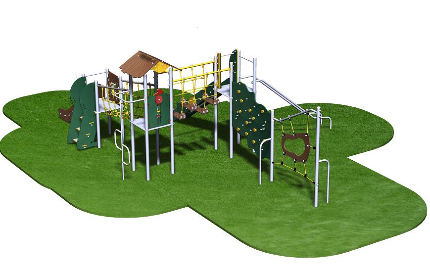 Structure de jeux inox 3 tours gamme Ama'Zone - AMA31503I - 3 toboggans et 2 ponts de corde_2