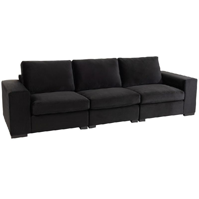 Canapé MEBUS noir - 2 places en velours côtelé - Style moderne et épuré_2