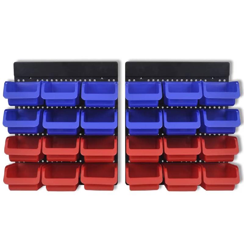 Vidaxl étagère à outils de garage murale 2 pcs bleu et rouge 141401_2