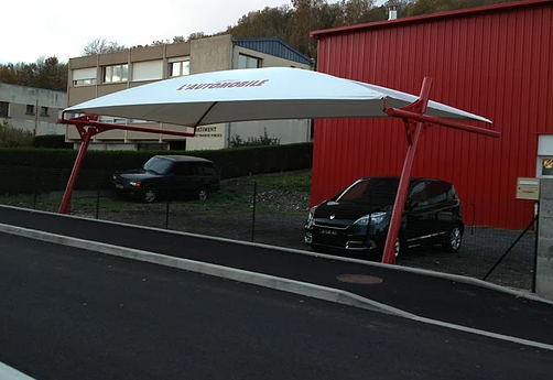 Abri voiture démontable shelter / structure en acier / toiture arrondie en toile_2