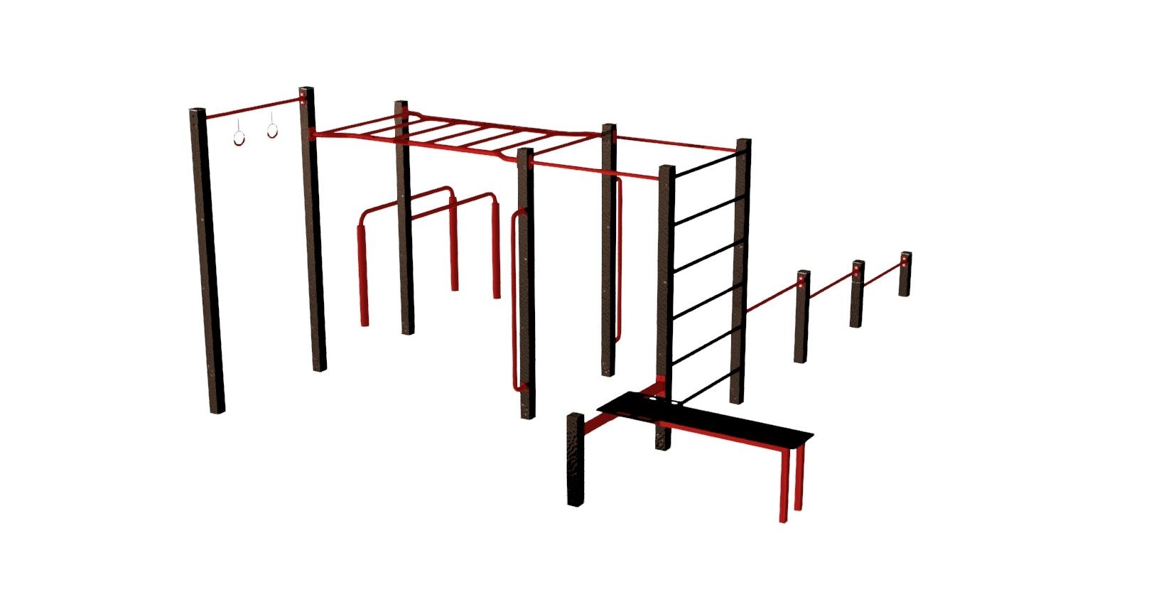 Module de Street Workout en acier peint ou inoxydable - Référence SSWO - Équipements complets pour exercices et figures_2