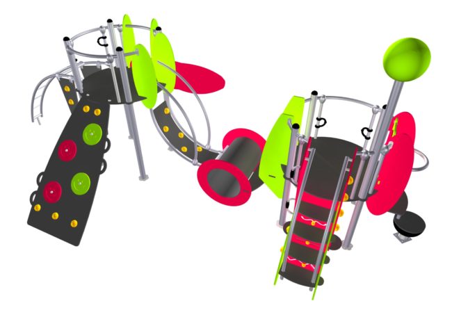 Structure multi-activités métallique Etnik Les Canaries - LD1EK0230 - Ludoparc - 2 tours - 2 à 8 ans_2