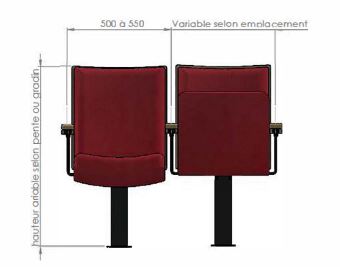 Fauteuil en mousse polyuréthane, épaisseur 70mm, emboîtable du dossier par glissière plastique  - tr70_2