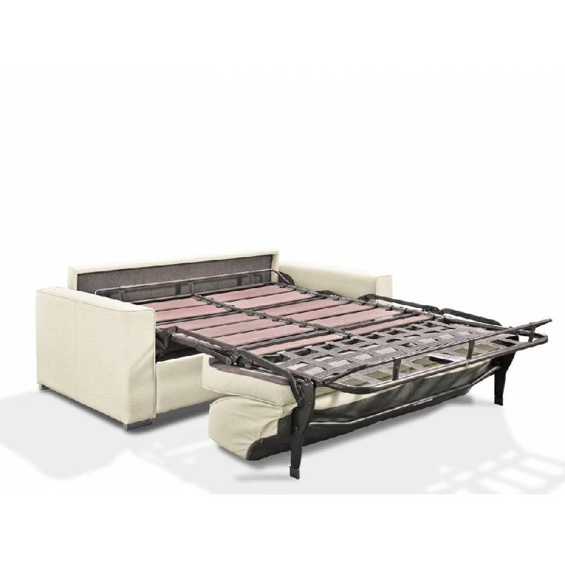 Canapé convertible express Premium 120 cm - sommier à lattes Renatonisi - matelas Bultex polyuréthane écru_2