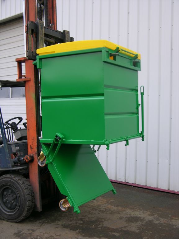 Fap-c - Benne à fond ouvrant avec couvercle polyéthylène - Goubard SARL - Capacité de 1280 à 2570 L_2