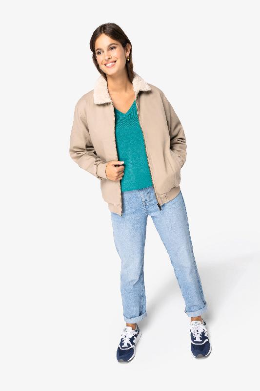 Veste écoresponsable unisexe - col Sherpa - Native Spirit - Réf: NS612 - 100% coton biologique_2