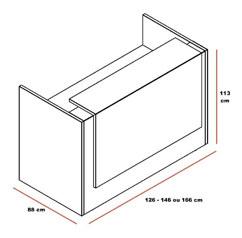 Bureau réception Z2 - Officity - 126, Blanc, Laqué blanc_2