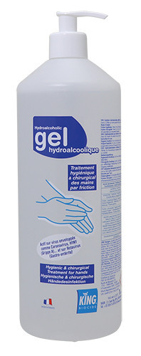 Gel hydroalcoolique pour la desinfection des mains king flacon pompe de 1l_2