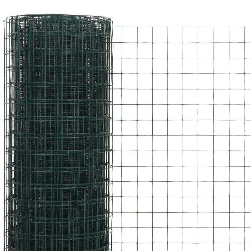 Vidaxl grillage acier avec revêtement en pvc 10x0,5 m vert 143625_2