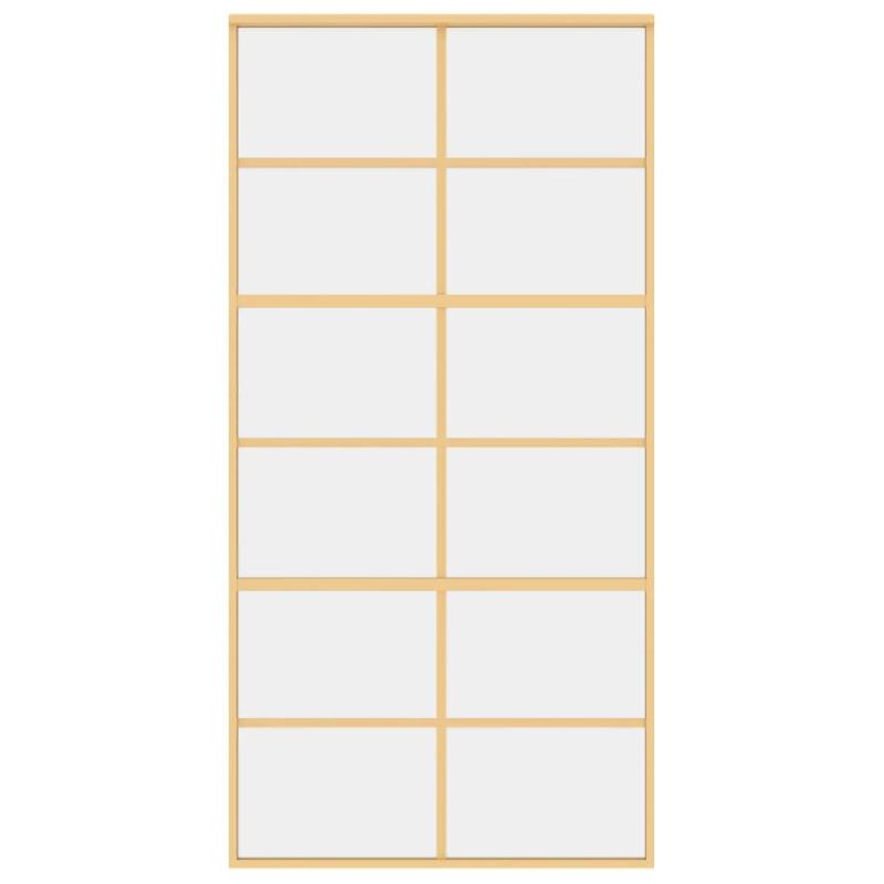 Vidaxl porte coulissante doré 102,5x205cm verre esg clair et aluminium 155168_2
