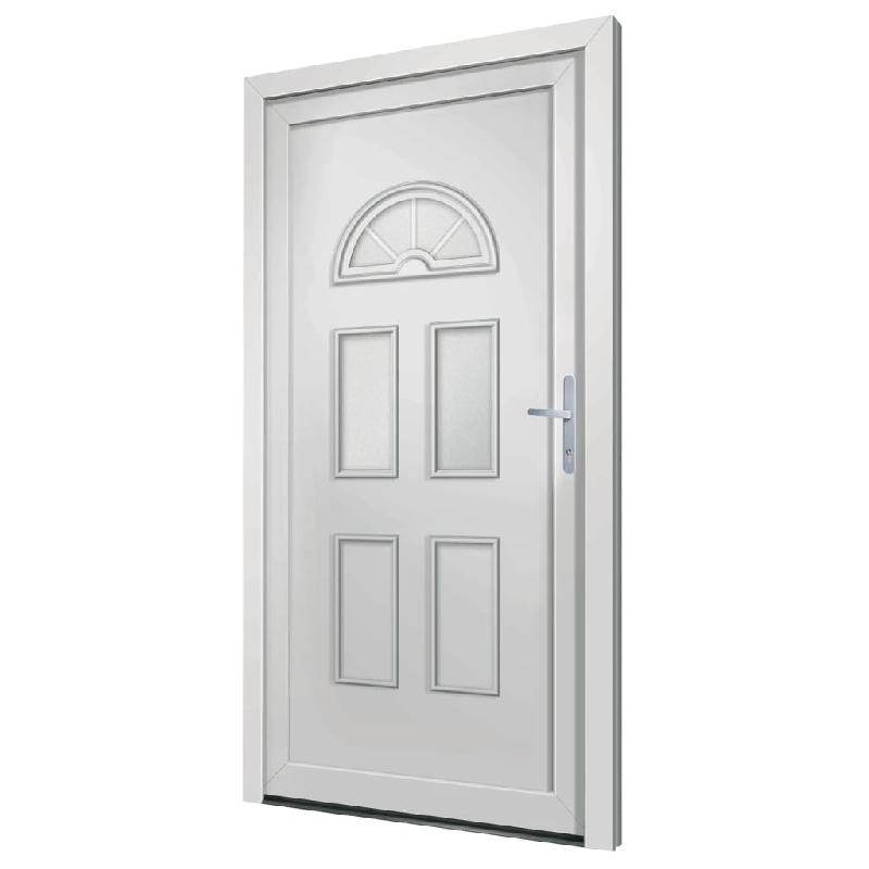 Vidaxl porte d'entrée blanc 98x198 cm pvc 3187916_2