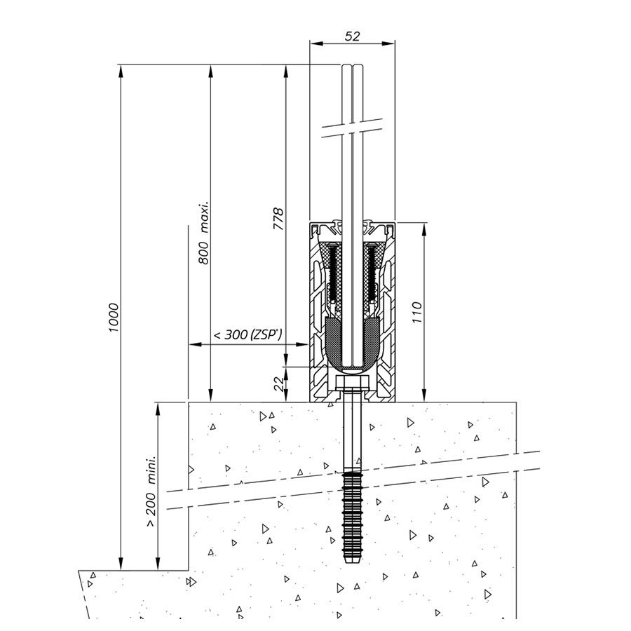 0080rail50 - garde-corps en verre à fixation au sol - Sadev_2