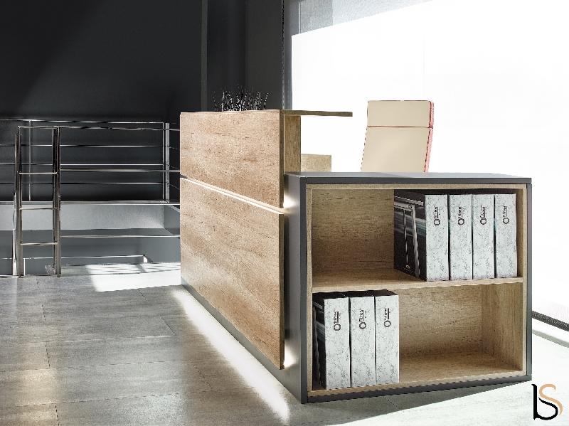 Banque d'accueil Avant avec étagère - Ofitres - 157, Droite, Non_2